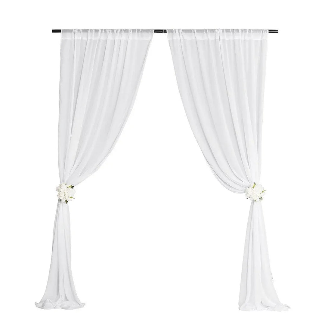 Sheer Voile Curtains Rod Pocket Window Panel for Bedroom 140cm x 230cm Drapes - Black