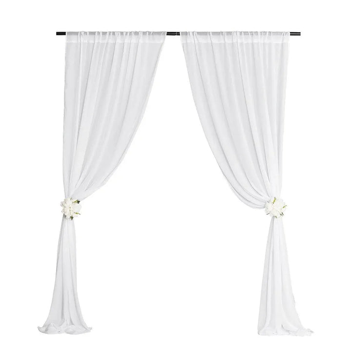 Sheer Voile Curtains Rod Pocket Window Panel for Bedroom 140cm x 230cm Drapes - Black