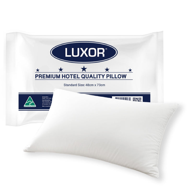 Luxor Hotel Quality Pillow Single - Australian Made Standard 48x73cm Japara Cotton