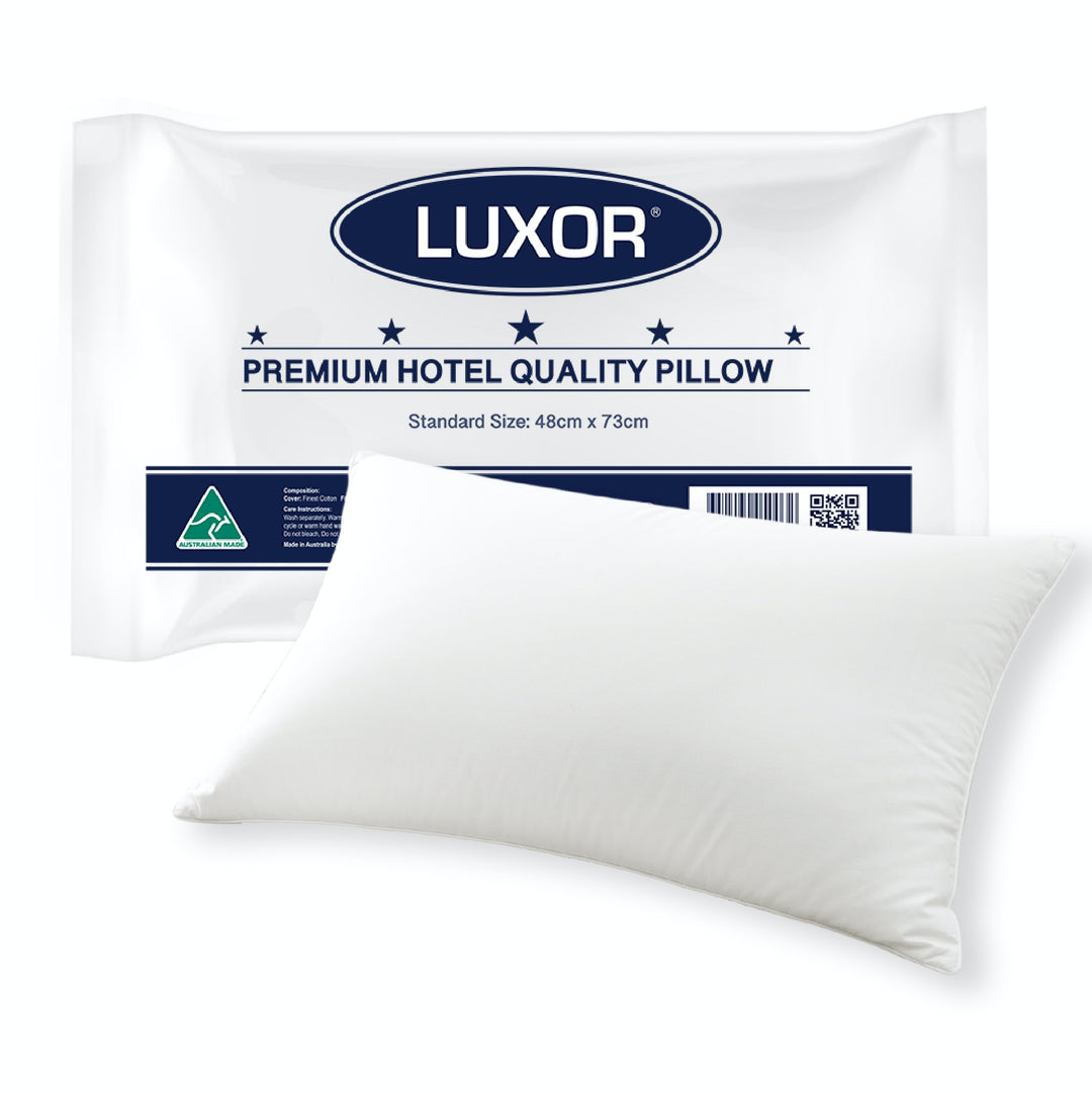 Luxor Hotel Quality Pillow Single - Australian Made Standard 48x73cm Japara Cotton