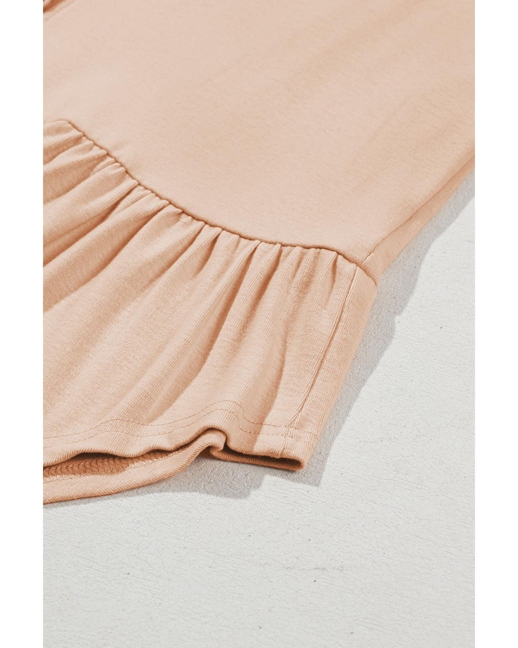 Jet Stream Ruffled V Neck Buttoned V Neck Shirt - L