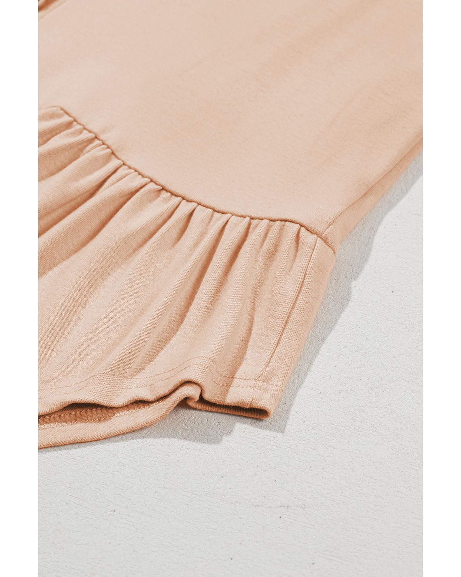 Jet Stream Ruffled V Neck Buttoned V Neck Shirt - L