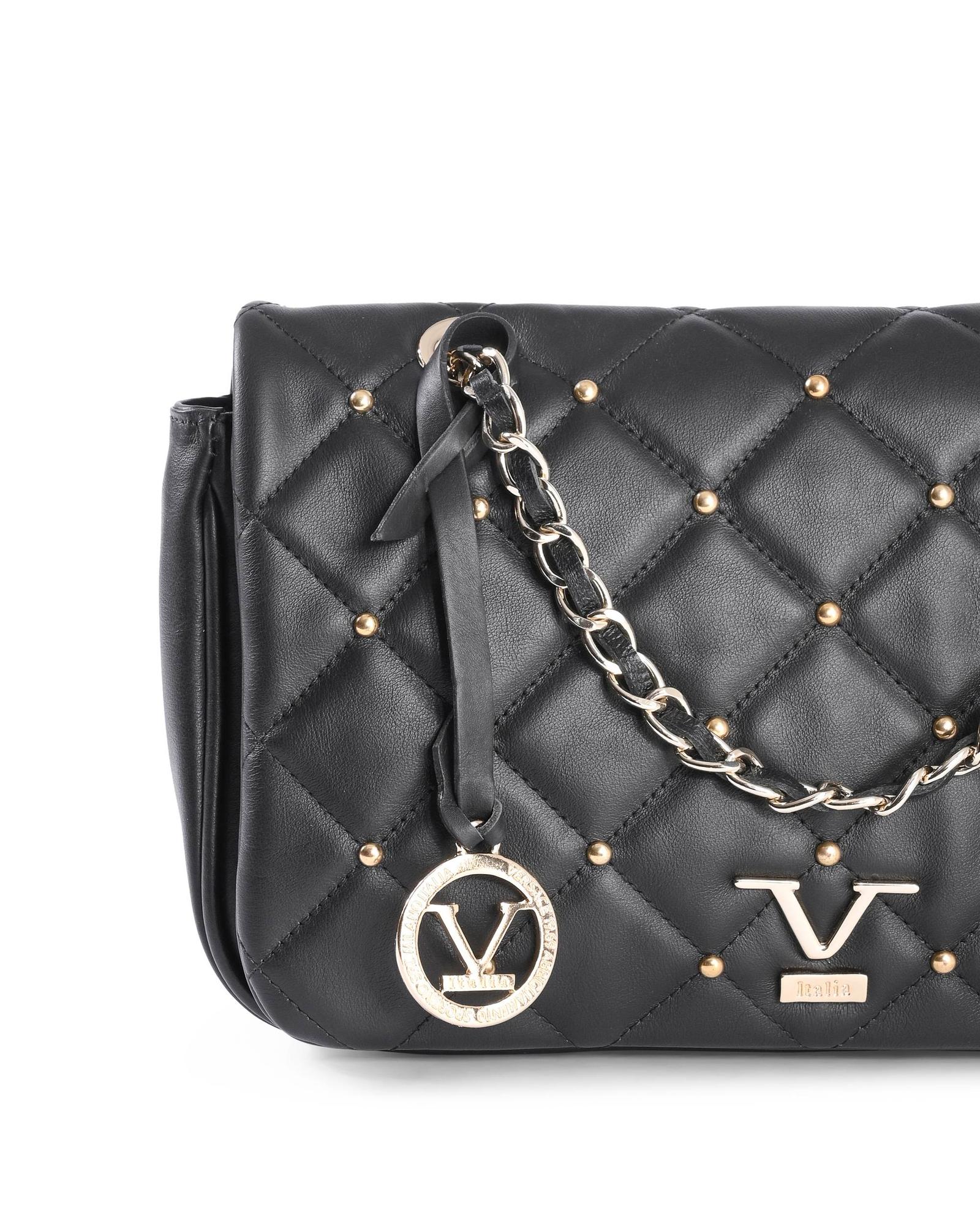 V Italia by VERSACE Chain Bag Black Leather - One Size