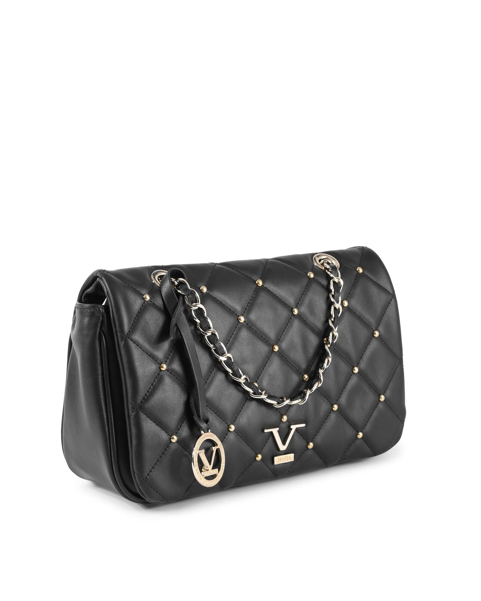 V Italia by VERSACE Chain Bag Black Leather - One Size
