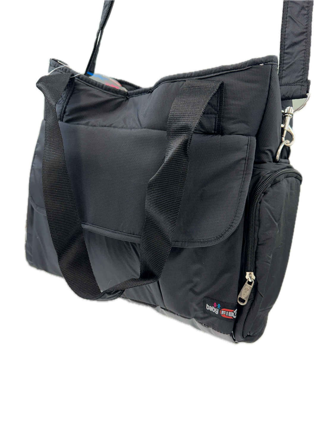 Baby Nappy Diaper Bag - Large Travel Tote with Changing Mat & Insulated Pockets (Black)