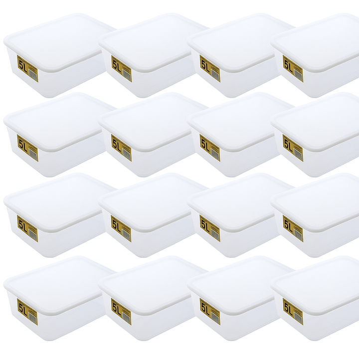 5L Food Storage Containers 16 Pack - Made in Australia Recyclable Bulk Lot with Lids