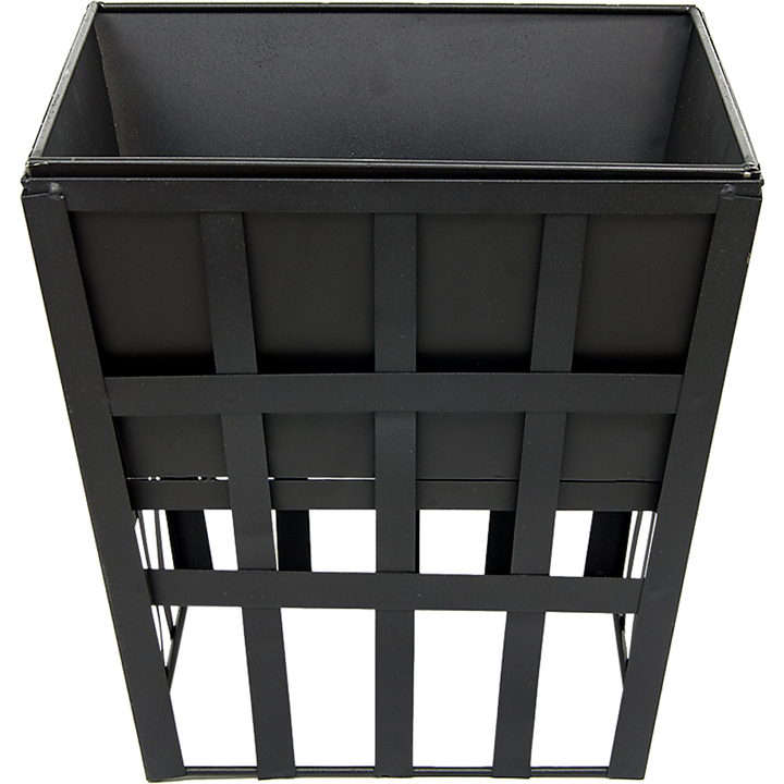 Black Fire Pit Square Log Patio Garden Heater Outdoor Table Top BBQ Camping