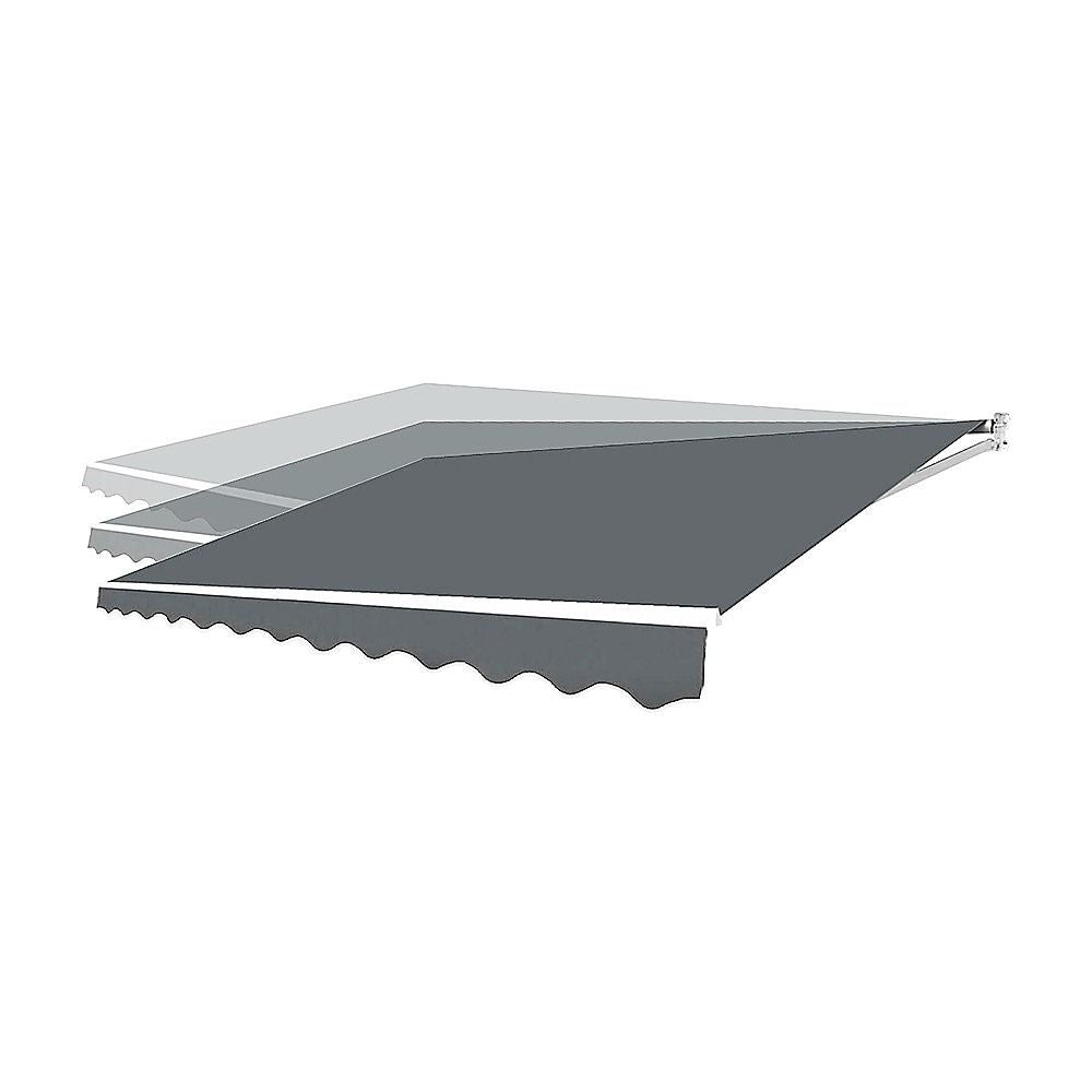 Outdoor Folding Arm Awning Retractable Sunshade Canopy Grey 5.0m x 2.5m