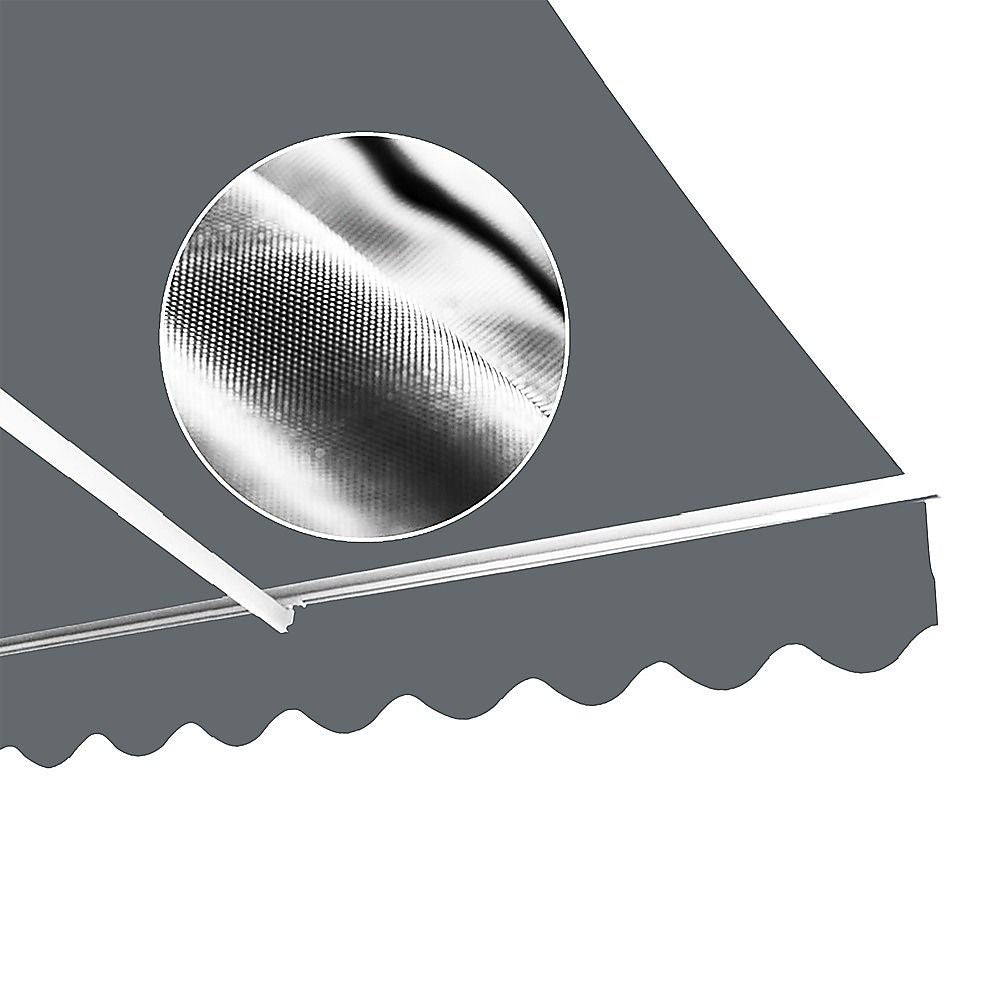Outdoor Folding Arm Awning Retractable Sunshade Canopy Grey 5.0m x 2.5m