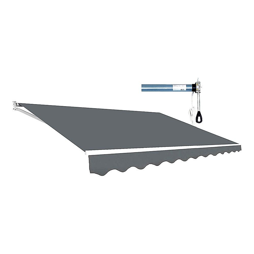 Motorised Outdoor Folding Arm Awning Retractable Sunshade Canopy Grey 4.0m x 2.5m