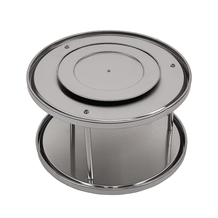 2-Tier Rack Lazy Susan Organiser Steel Kitchen Pantry Cabinet Storage