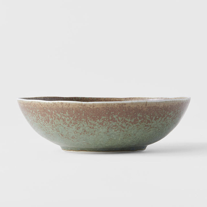 Bowl Oval 16cm Green Fade Glaze