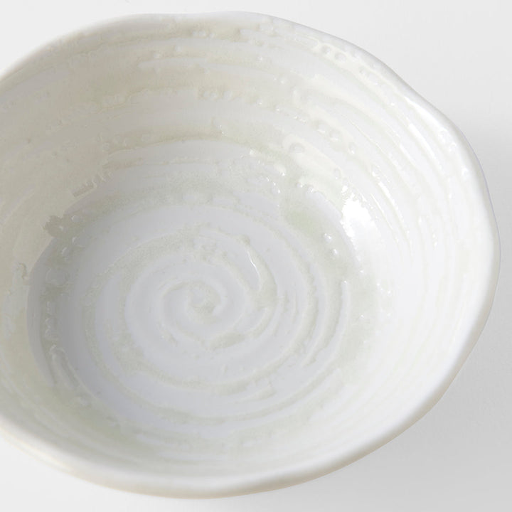 Bowl 13.5cm White Spiral Glaze