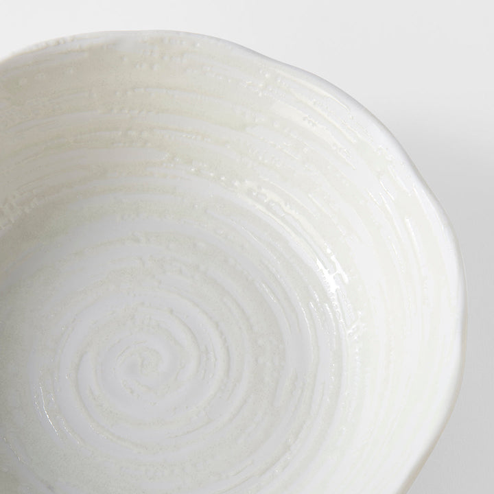 Bowl 21.5cm White Spiral Glaze