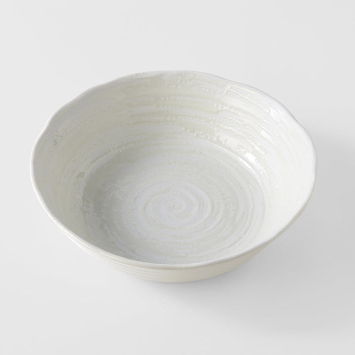 Bowl 21.5cm White Spiral Glaze
