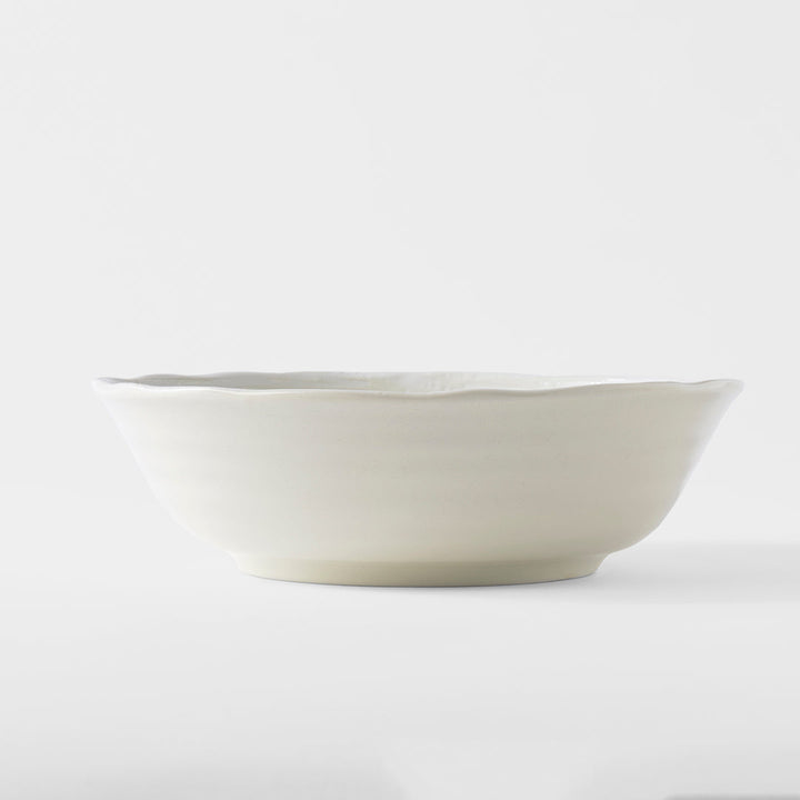 Bowl 21.5cm White Spiral Glaze