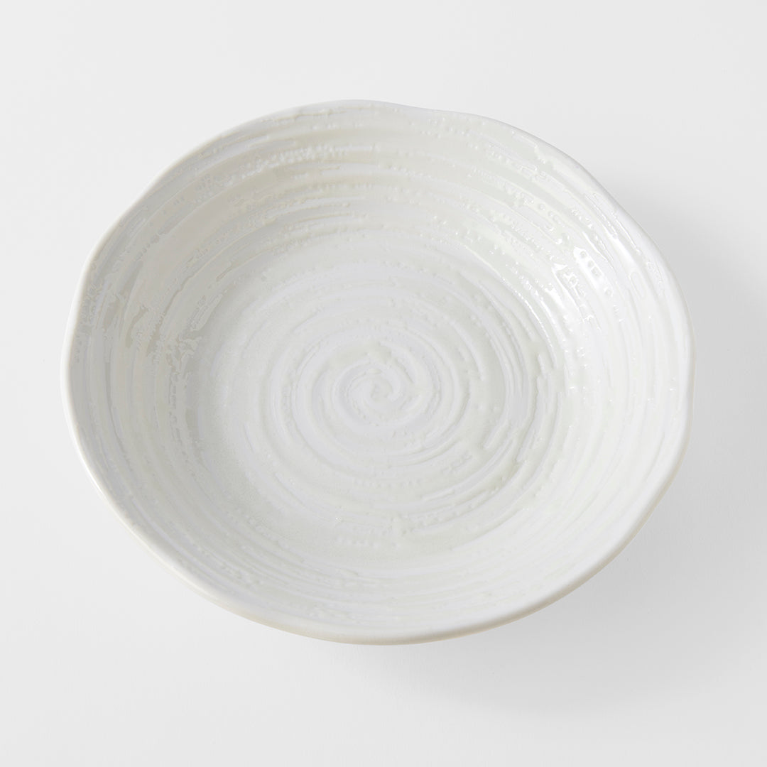 Bowl 23.5cm White Spiral Glaze