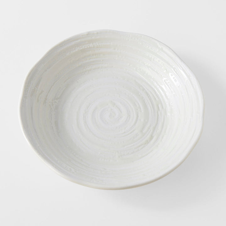 Bowl 23.5cm White Spiral Glaze