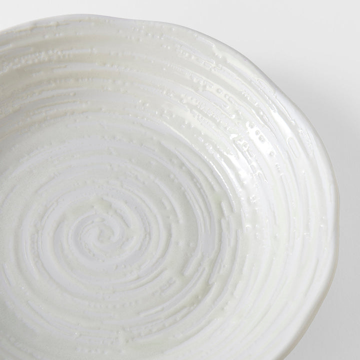 Bowl 23.5cm White Spiral Glaze