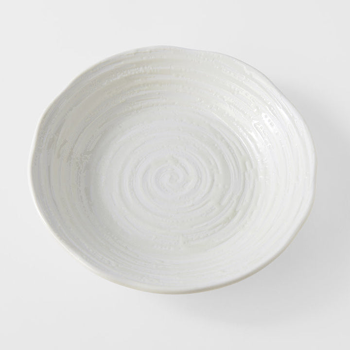 Bowl 23.5cm White Spiral Glaze