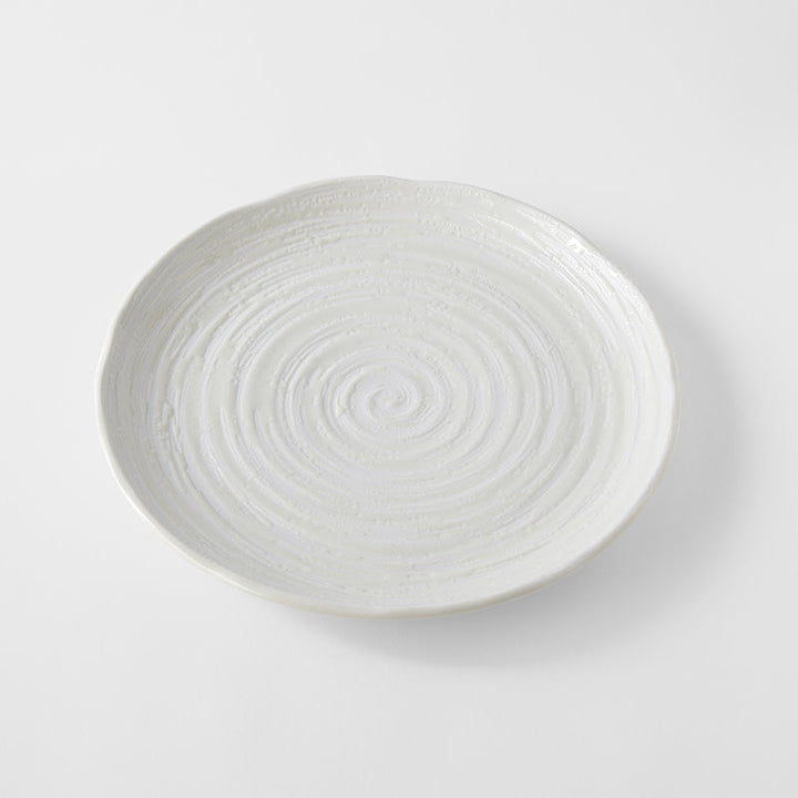 Dinner Plate 29.5cm White Spiral Glaze