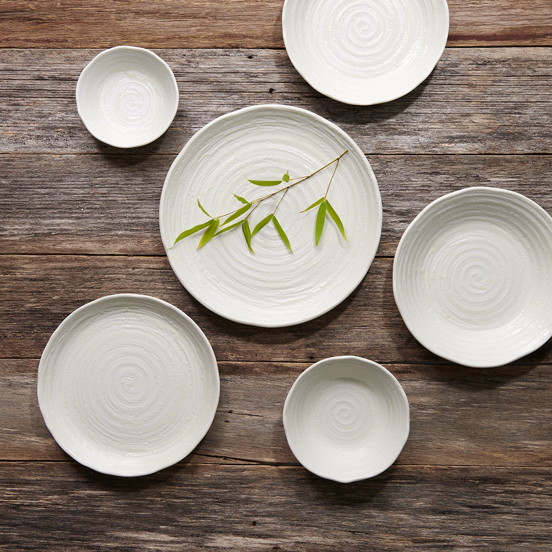 Dinner Plate 29.5cm White Spiral Glaze