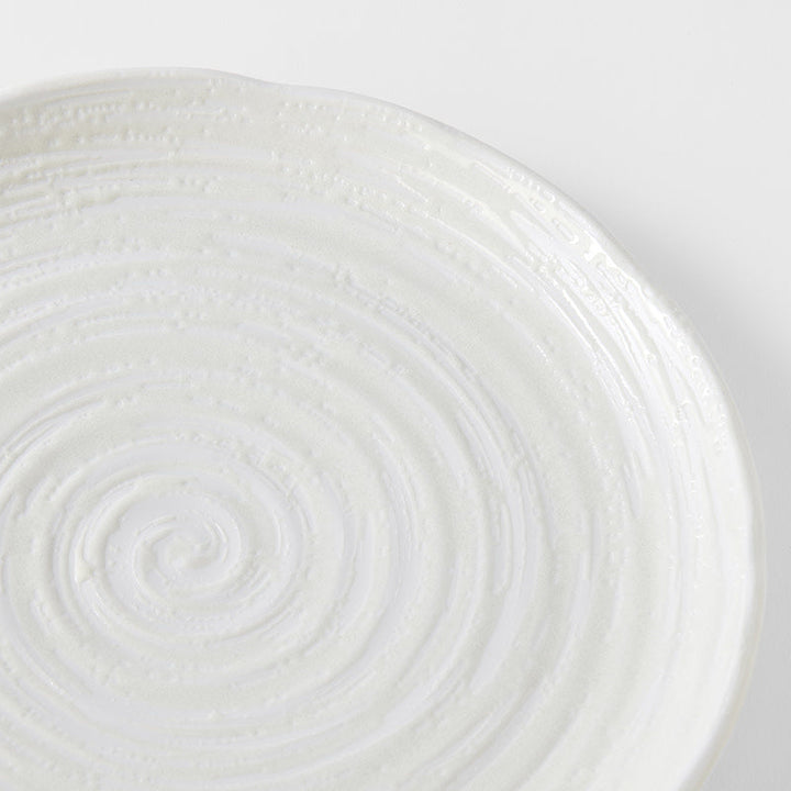 Dinner Plate 29.5cm White Spiral Glaze