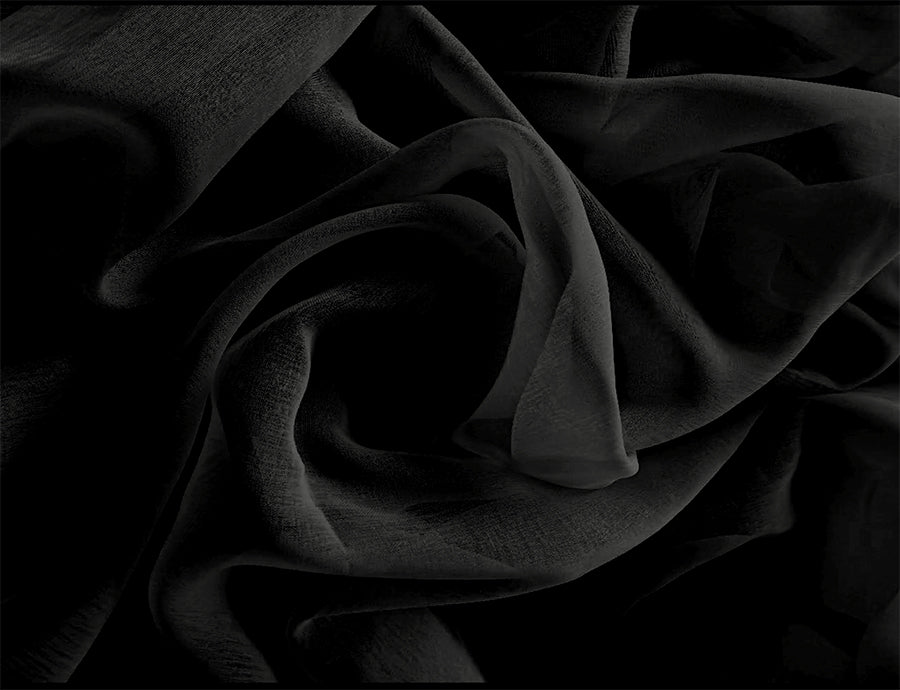 2 Piece Sheer Voile Curtains 548cm Wide 230cm Drop - Pinch Pleat Black