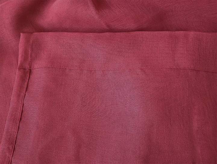 2 Sheer Voile Curtains 544cm wide 230cm long + 30 Pinch Pleat Hooks Wine Red New