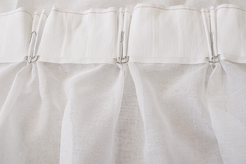 2 Piece Sheer Voile Curtains 530cm Wide 230cm Drop - Pinch Pleat White