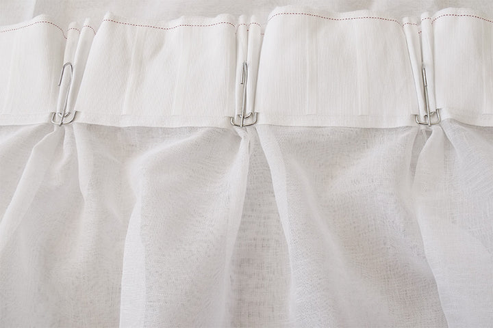 2 Piece Sheer Voile Curtains 530cm Wide 230cm Drop - Pinch Pleat White