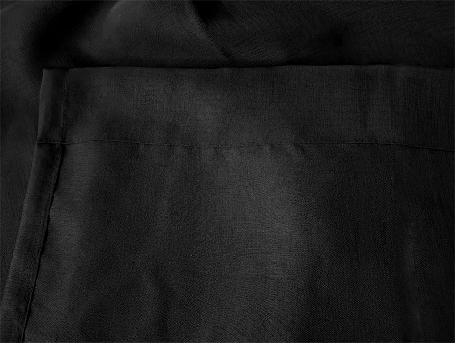 2 Piece Sheer Voile Curtains 590cm Wide 270cm Drop - Pinch Pleat Black