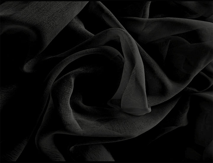 Single Sheer Voile Curtain 295cm Wide 270cm Drop - Pinch Pleat Black