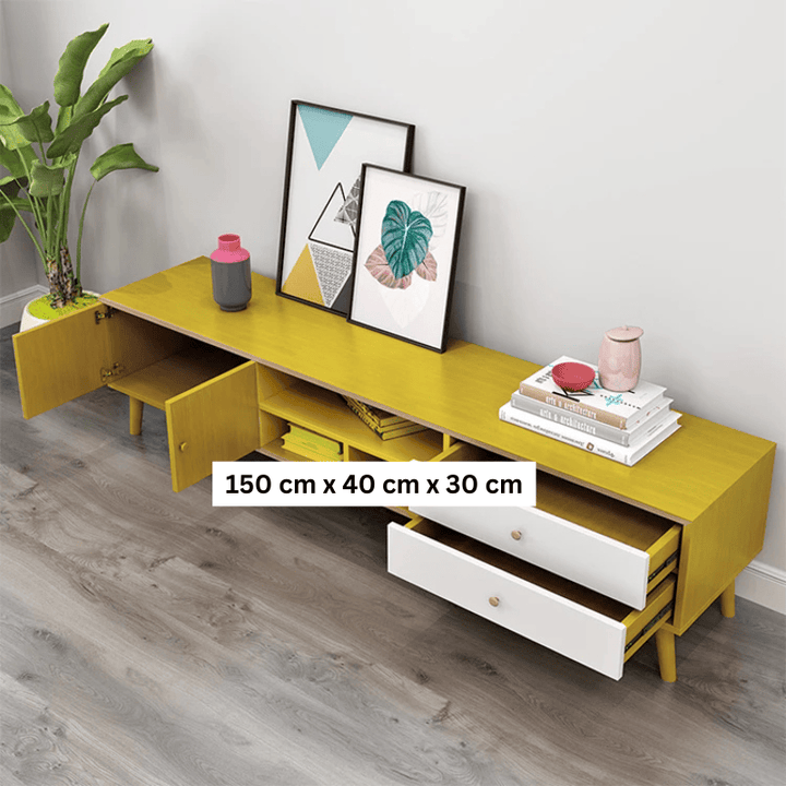 NNECN Modern TV Stand Side Table Coffee Table Package - Living Room Furniture Set