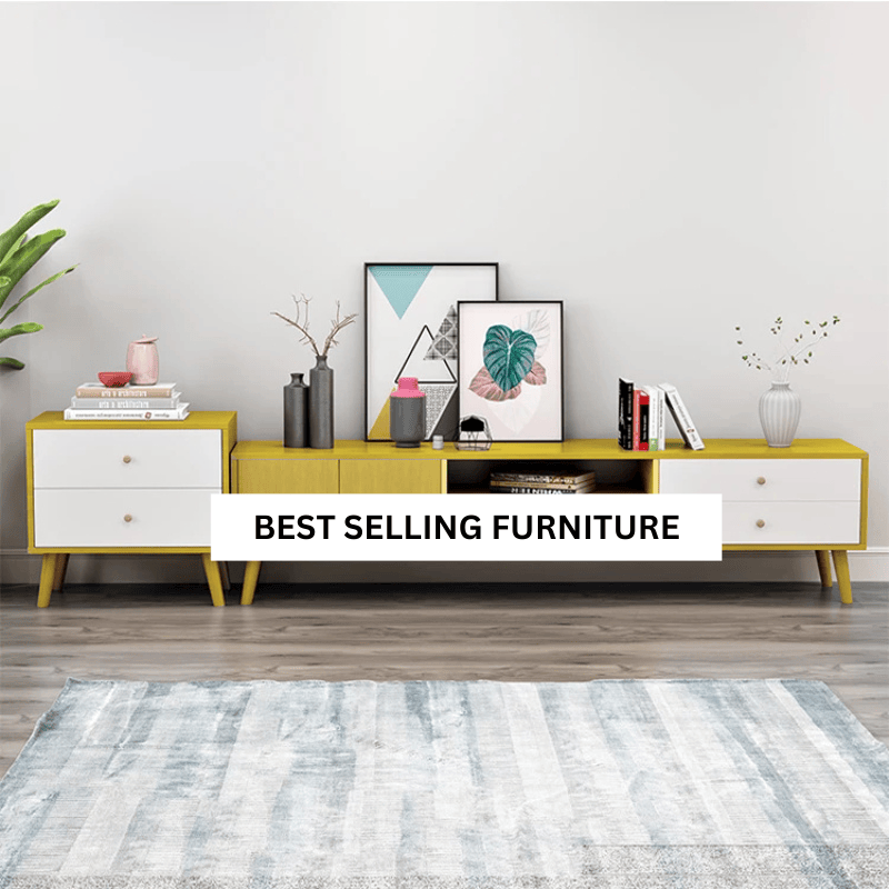 NNECN Modern TV Stand Side Table Coffee Table Package - Living Room Furniture Set