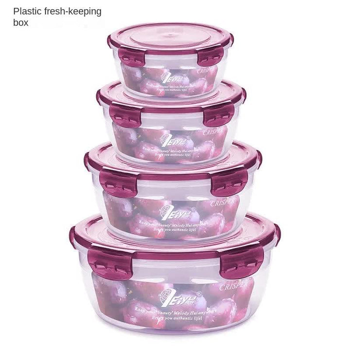 Round Food Storage Containers 4PCS Purple - Airtight BPA-Free Microwave Safe Set