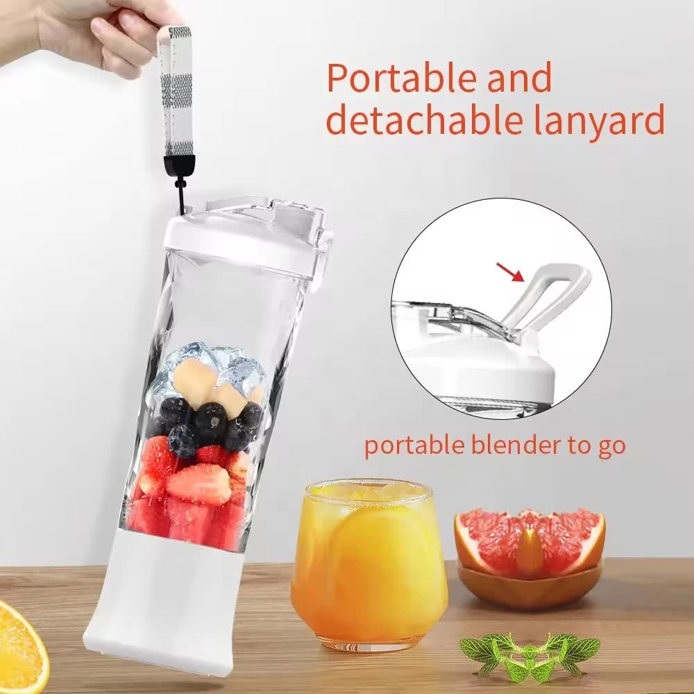 Portable Blender 600ml Pink - Rechargeable Ice Crushing Fruit Juicer Cup