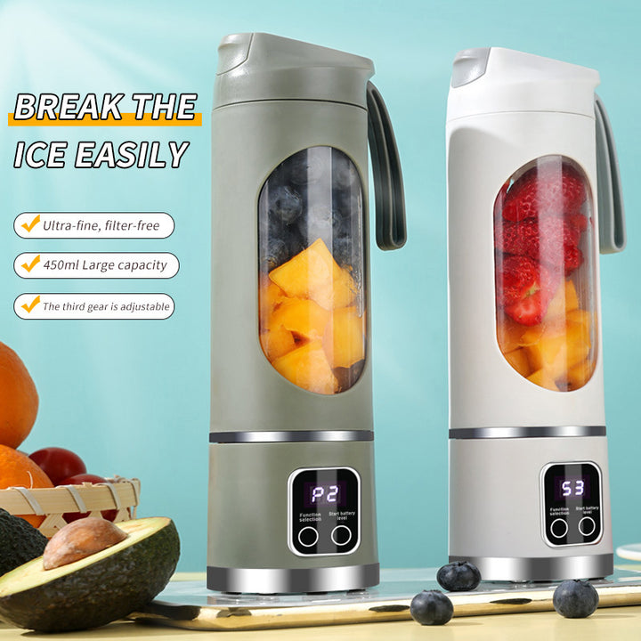 Portable Electric Blender 450ml White - USB Rechargeable 12 Blade Juicer