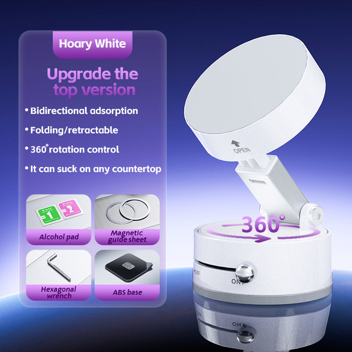 Foldable Vacuum Suction Phone Stand Gray for Car Navigation