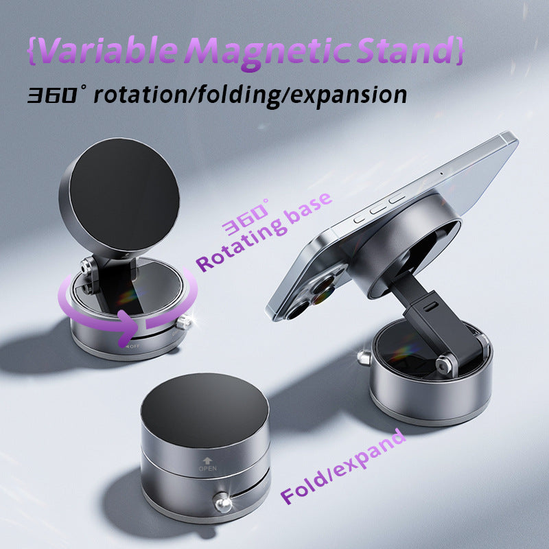 Foldable Vacuum Suction Phone Stand Gray for Car Navigation