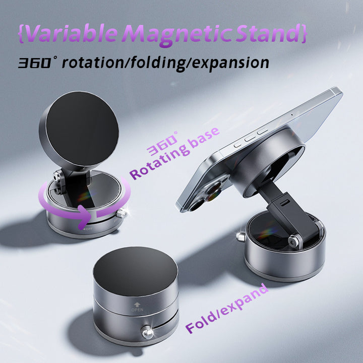 Foldable Vacuum Suction Phone Stand Gray for Car Navigation