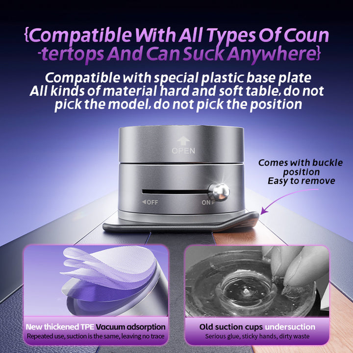 Foldable Vacuum Suction Phone Stand Gray for Car Navigation