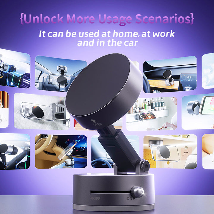 Foldable Vacuum Suction Phone Stand Gray for Car Navigation