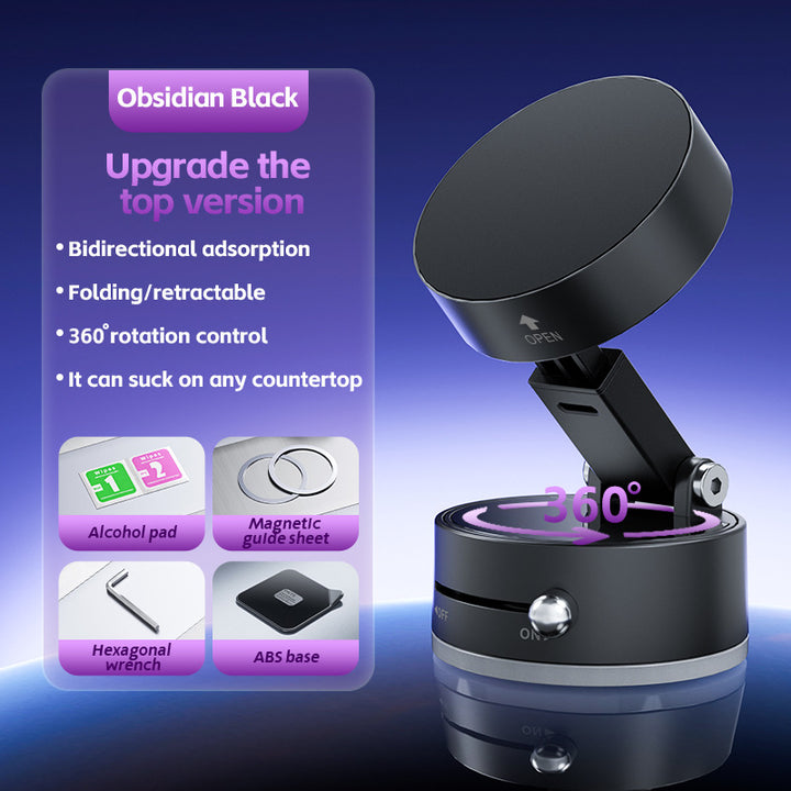 Foldable Vacuum Suction Phone Stand Gray for Car Navigation