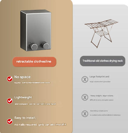 Silver Retractable Stainless Steel Clothesline - 4.2m Indoor and Outdoor Drying Solution