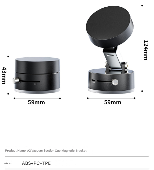 Multi-Functional Magnetic Phone Holder Suction Cup Stand Black