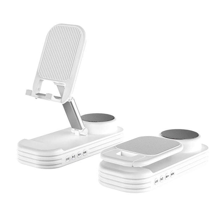 Foldable Desktop Phone Stand with Bluetooth 5.3 Speaker Yellow