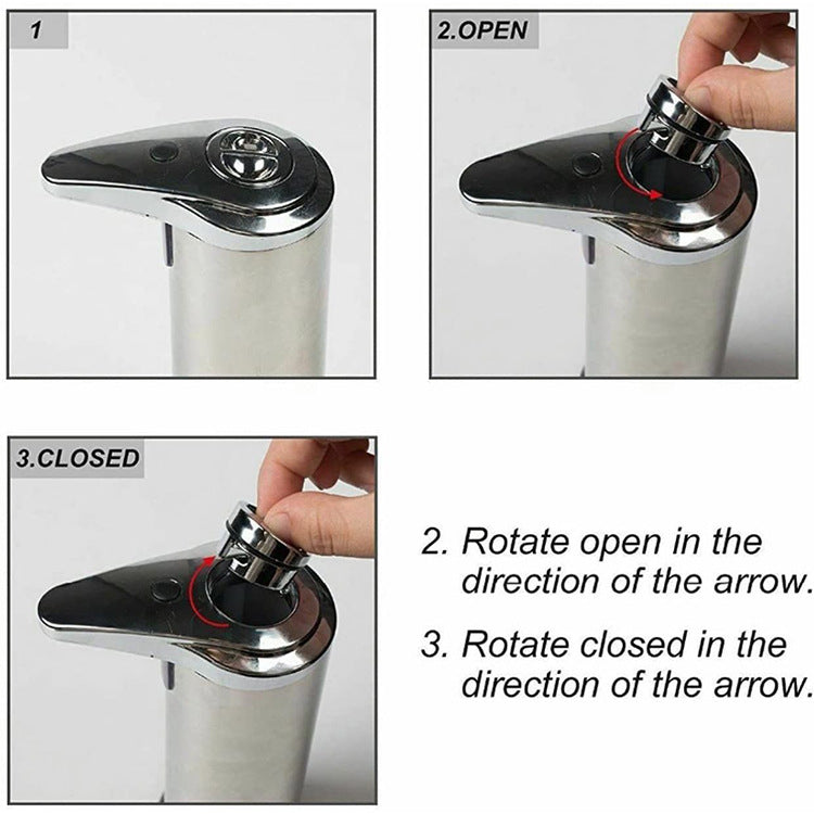 Touchless Automatic Soap Dispenser Silver - Stainless Steel Infrared Sensor