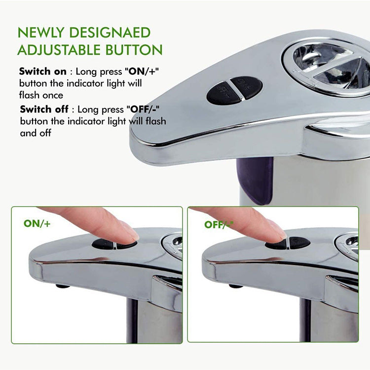 Touchless Automatic Soap Dispenser Silver - Stainless Steel Infrared Sensor