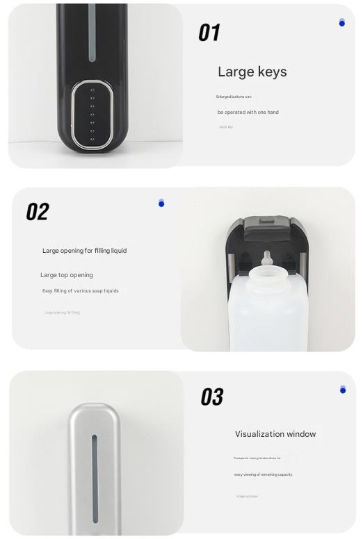 2 Pcs Gold Modern Wall-Mounted Press Soap Dispenser - 300ml Refillable Pump for Bathroom & Kitchen